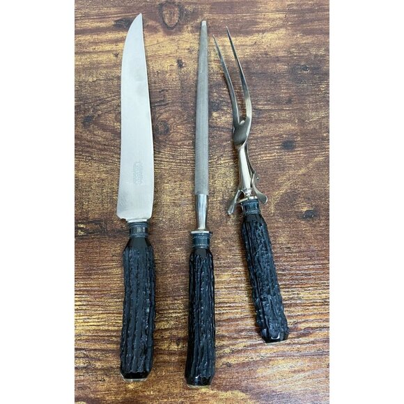 Set of Universal‎ Resistain Serving Knife & Fork with Sharpener! 1 - Picture 1 of 7